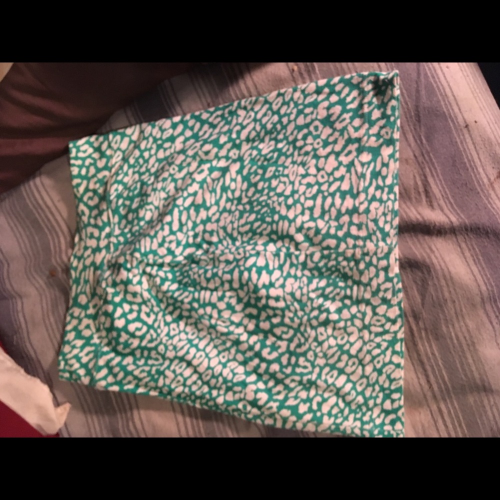 Teak & white leopard print skirt